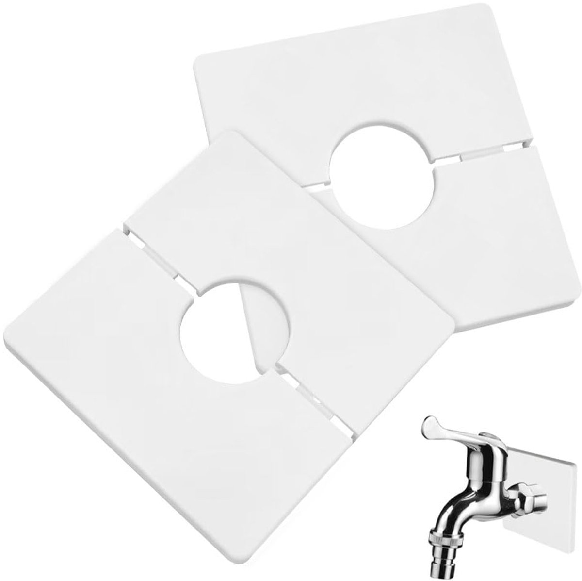 2pcs Pipe Wall Covers, PVC Square Rosette Plates, 28mm Diameter, Self Adhesive Tube Sheet Covers for Capping Wires - ShopVlot