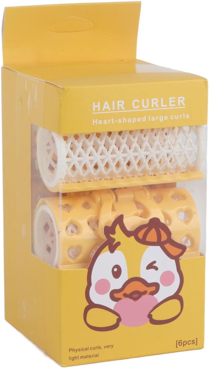 SnelShoppen - Haarrollers 6 Stuks Draagbaar Voor Kappers Doe-Het-Zelf Geen Beschadiging Snel Krullen Nylon ABS Ideaal Voor Huishouden