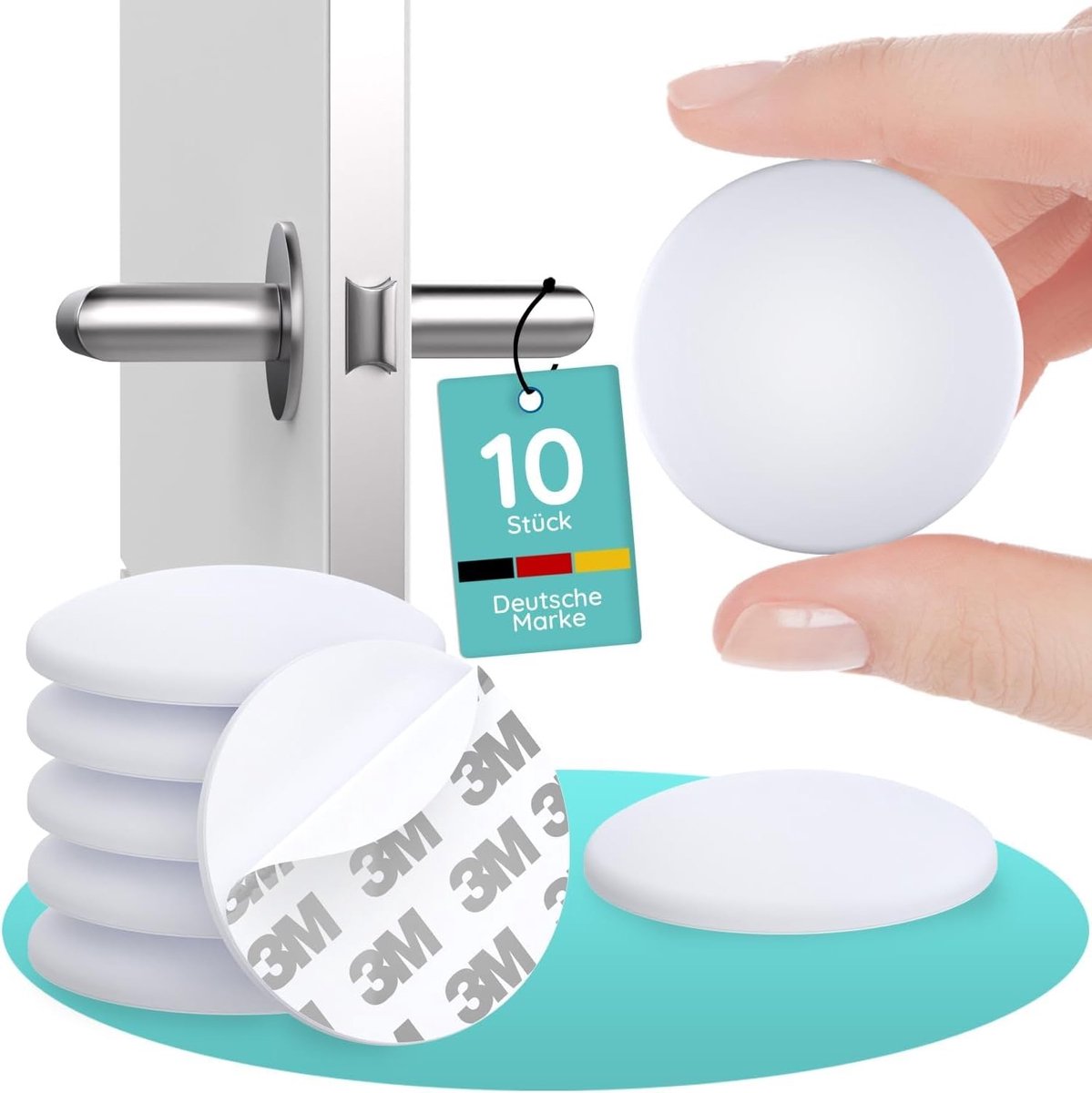 Deur- en Wandstopper - Wit - 10 Stuks - Flexibel EVA-Kunststof - Voor Deuren en Muren