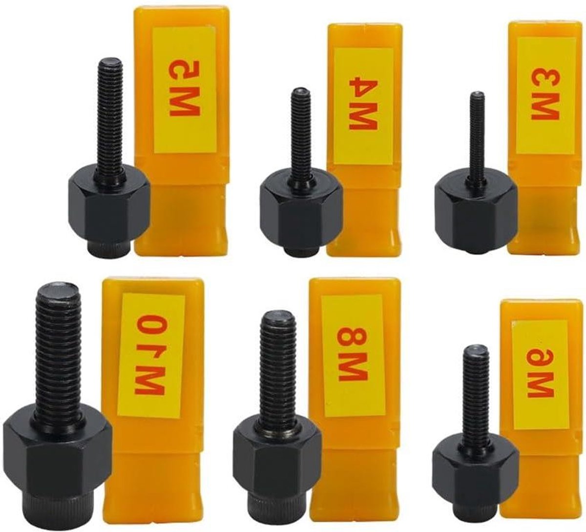 Klinknagel Moer Kit - Klinknagel Tool Set - Metaal Verbindingen Maken - 21-Delige Complete Set - Diverse Maten - Zwart Geel