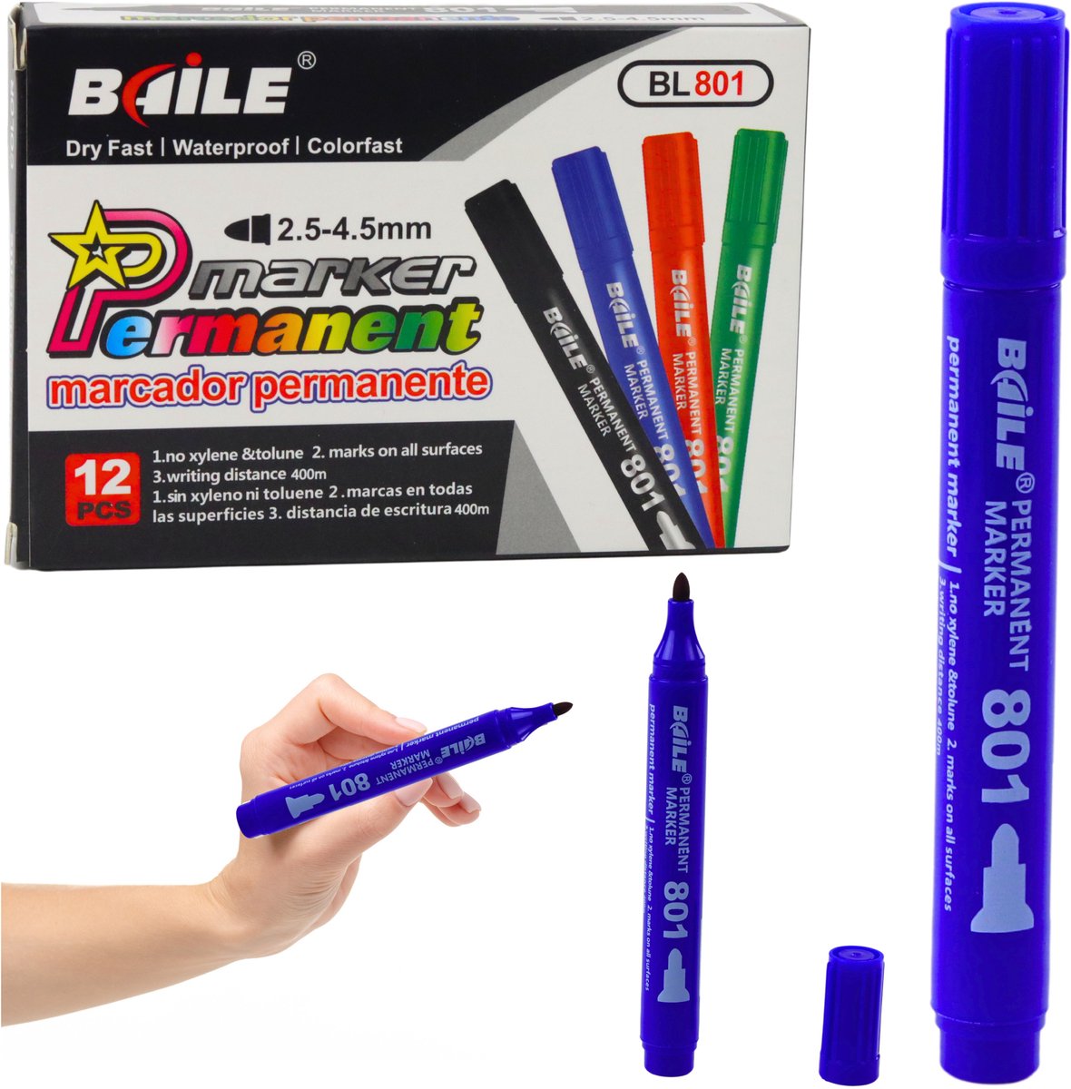 Permanente Marker Blauw - Sneldrogend & Watervast