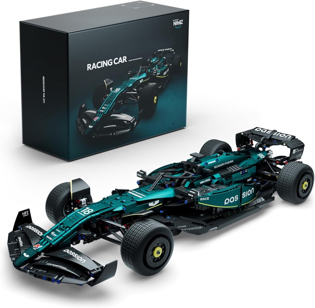 Racing Car Model Kit voor Volwassenen, Schaal 1:8 Bouwset voor Auto's, Perfect Cadeau voor Autoliefhebbers en Hobbyisten (2351 PCS)