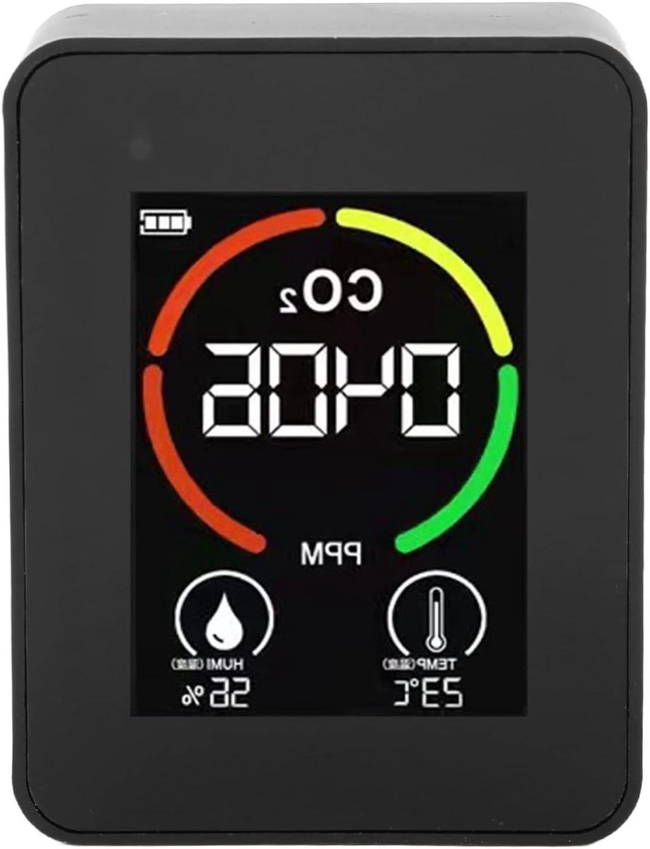 Luchtkwaliteitsdetector - CO2 meter - Binnenklimaat meten - 3-in-1 meting - 13.9 cm - Wit