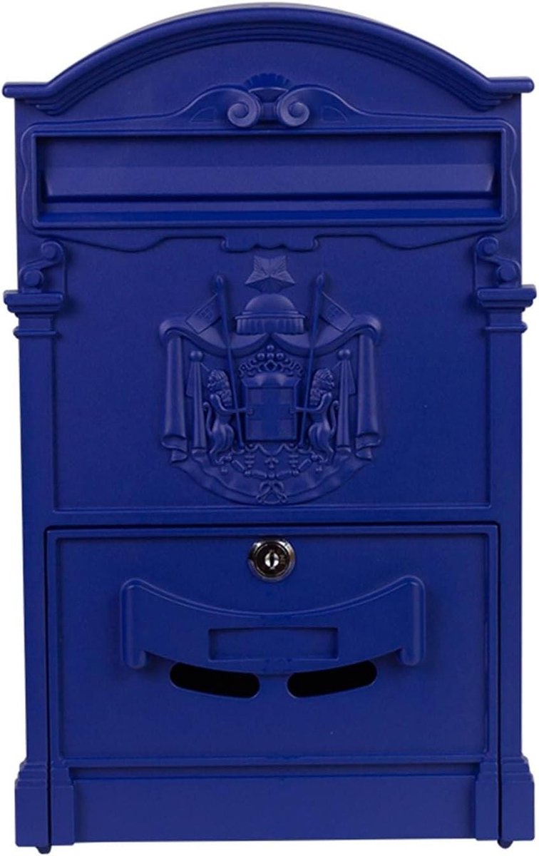 Brievenbus Buiten - Wandbrievenbus Postbus - Post Ontvangen - Grote Capaciteit - 41 cm Hoog - Blauw