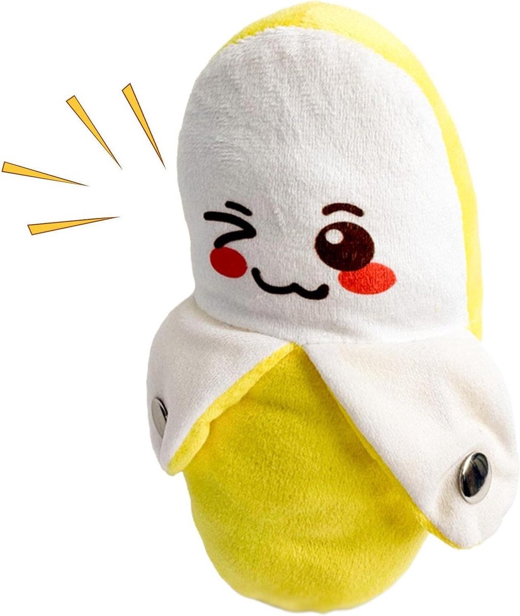 Muzikale Knuffel Banaan - Pluche Speelgoed Banaan - Kindermuziek Ontdekken - Aanraakgevoelig Geluid - 21 cm - Geel