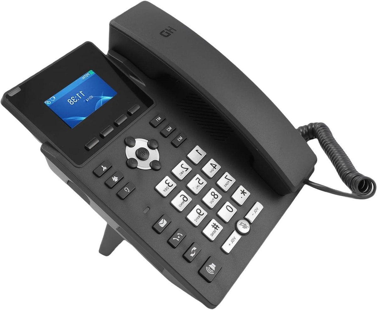Zakelijk IP Telefoon - VoIP Telefoon - Heldere Gesprekken - Ruisonderdrukking Technologie - 24 cm breed - Zwart
