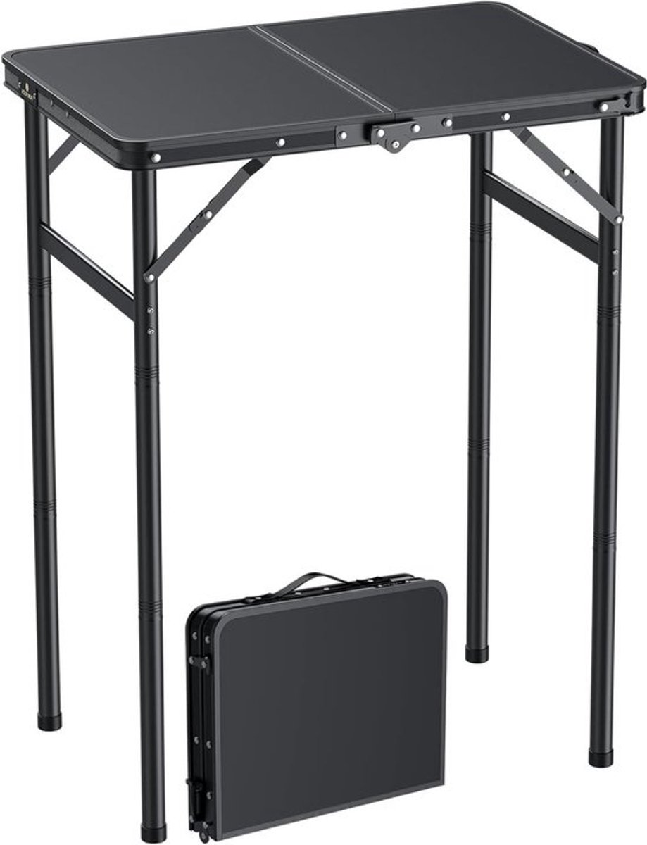 Campingtafel opvouwbaar 58 x 40 cm, multifunctionele grilltafel met 3 verstelbare hoogtes (27/51/75 cm), lichtgewicht aluminium tafel voor picknick en kamperen