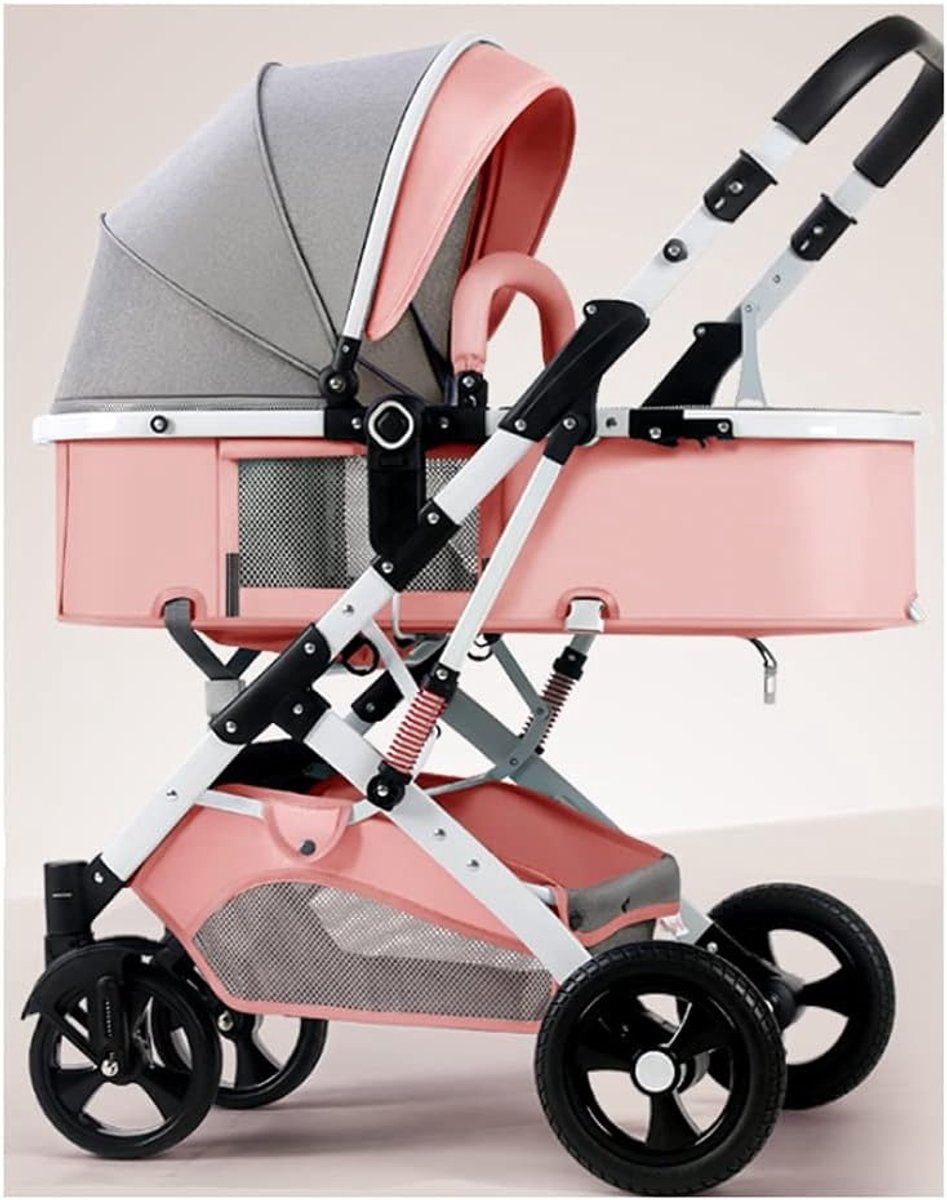SnelShoppen - Luxe Lichtgewicht Buggy Kinderwagen met Verstelbare Rugleuning, Schokabsorptie, Twee Richtingen, Veiligheidsgordels, Hooglandschap voor