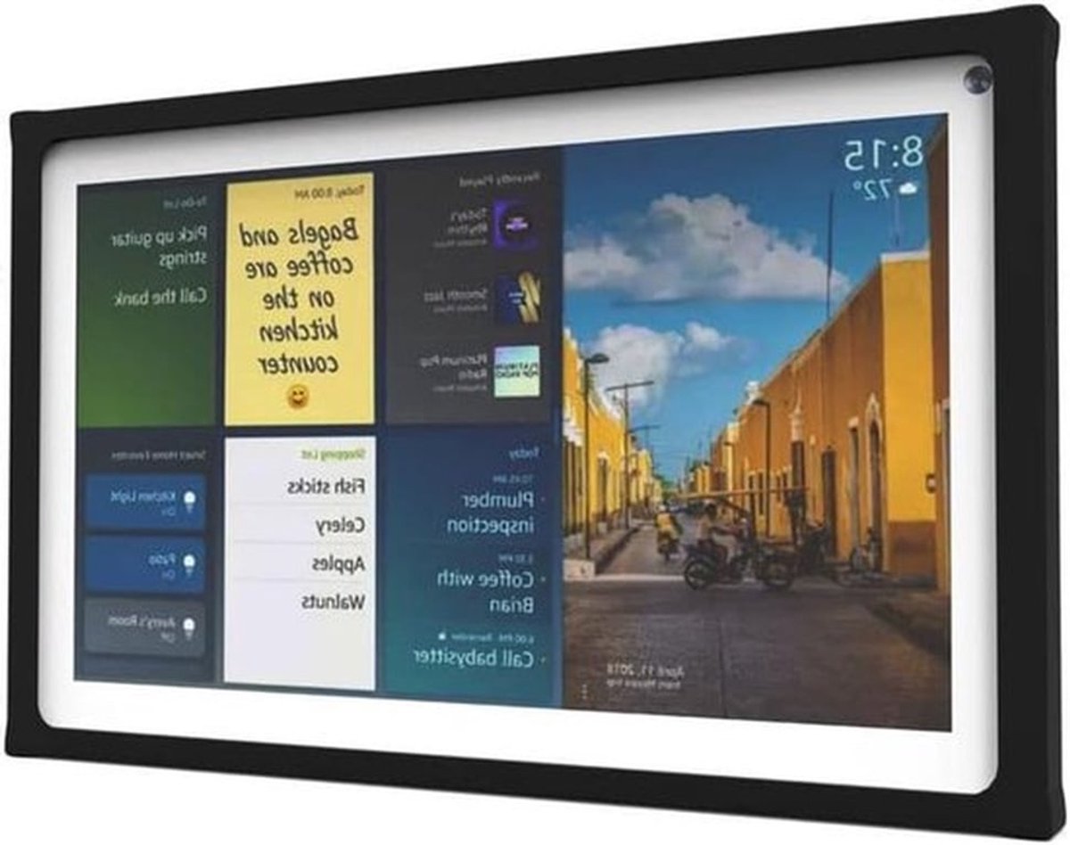 Beschermhoes voor Echo Show 15 van Silicoon, Stofbescherming en Schokbestendig, Zwart A366