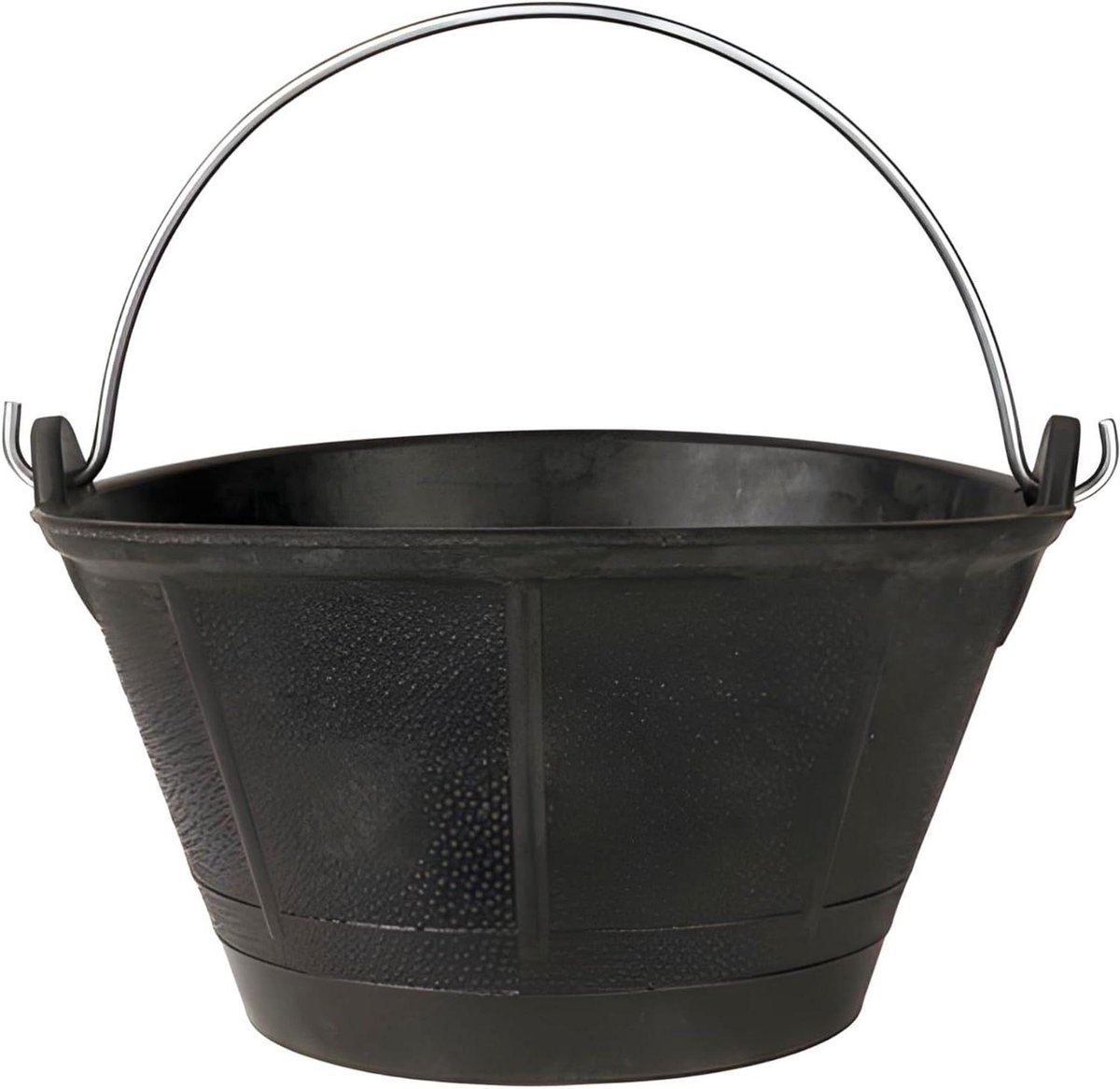 Italiaanse Rubberen Emmer - Bouwemmer Werkemmer - Mortel Mengen - Schokbestendig Valbestendig - 10 Liter 350 mm - Zwart