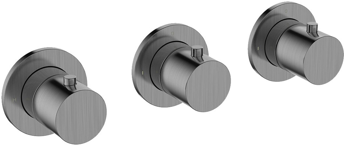 Wiesbaden Caral Afbouwdeel Thermostatische Douchekraan - Gunmetal