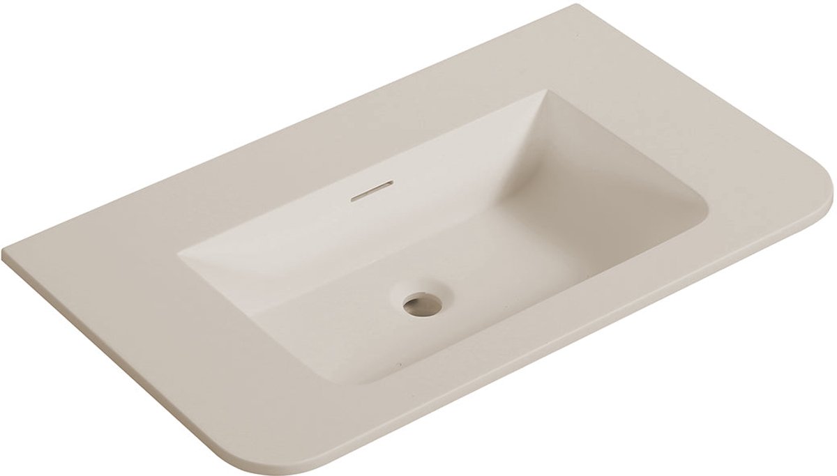 Wiesbaden Laro Wastafel Zonder Kraangat 80 x 48 x 1,5 cm - Solid Surface Beige