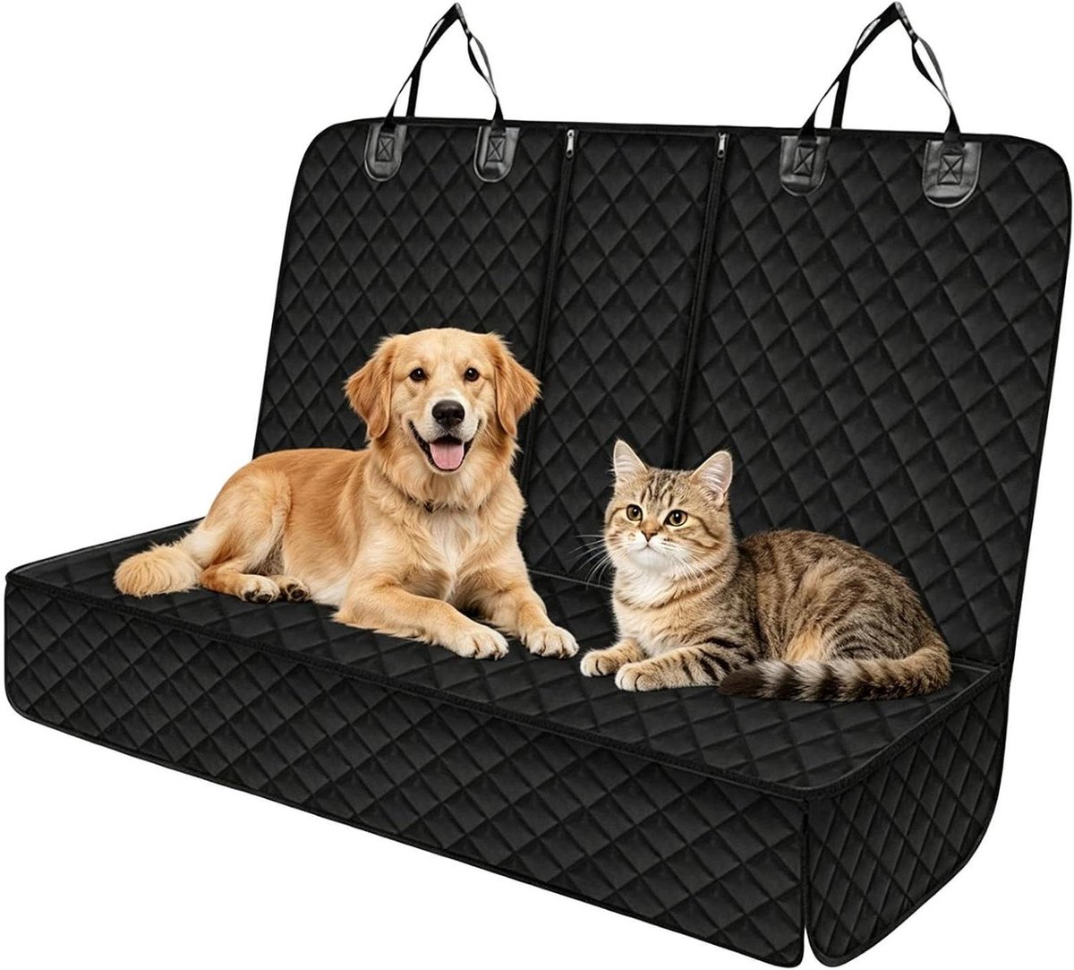 Honden Achterbankhoes - Autostoelhoes - Reizen met huisdier - Anti-slip en vlekbestendig - Universele pasvorm - Zwart