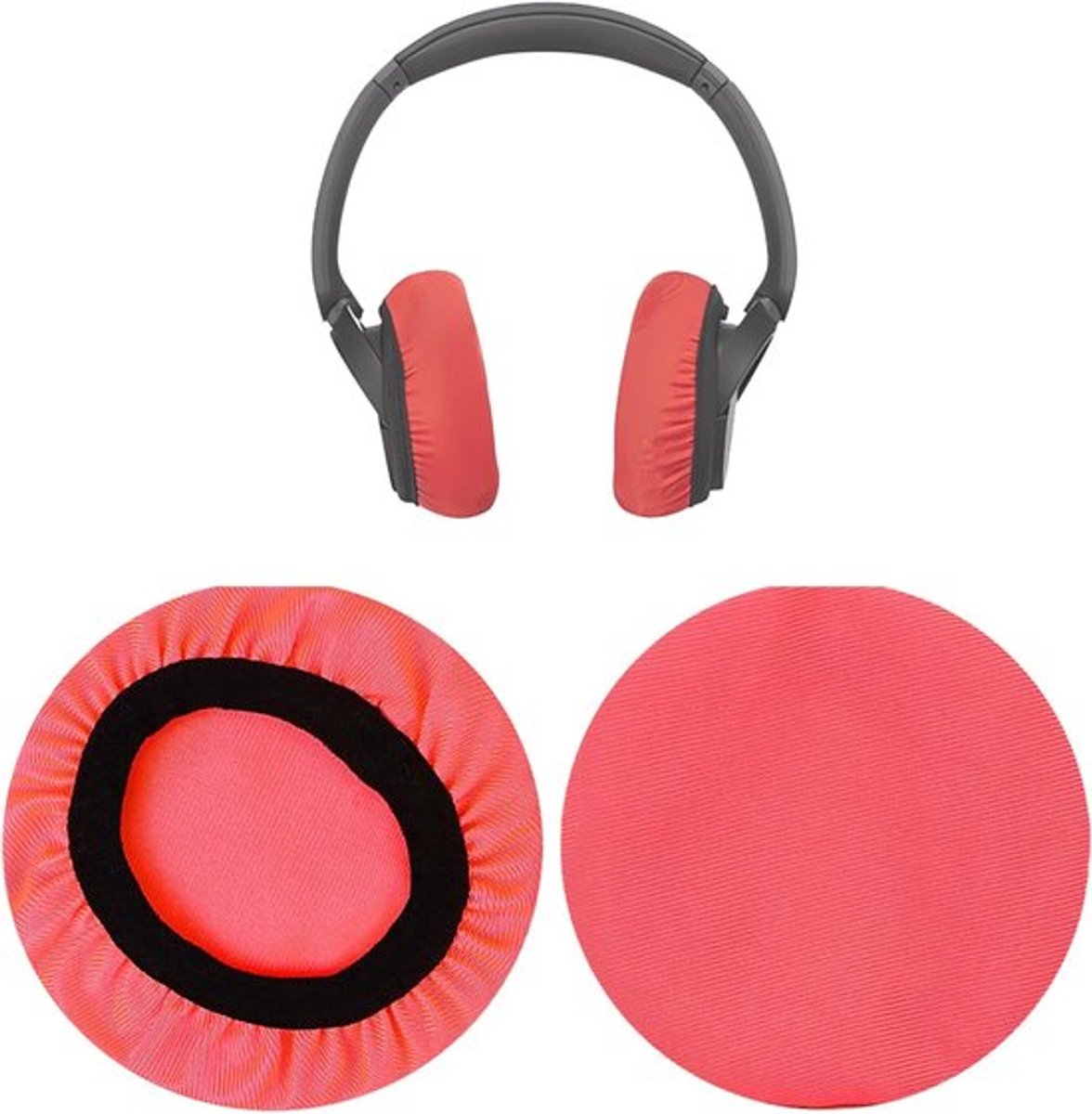 Ademende en Wasbare Hoofdband Cuffs voor Hoofdtelefoons, Elastisch en Geschikt voor 9-10,5 cm Hoofdtelefoons, Herbruikbaar en Comfortabel in Rood