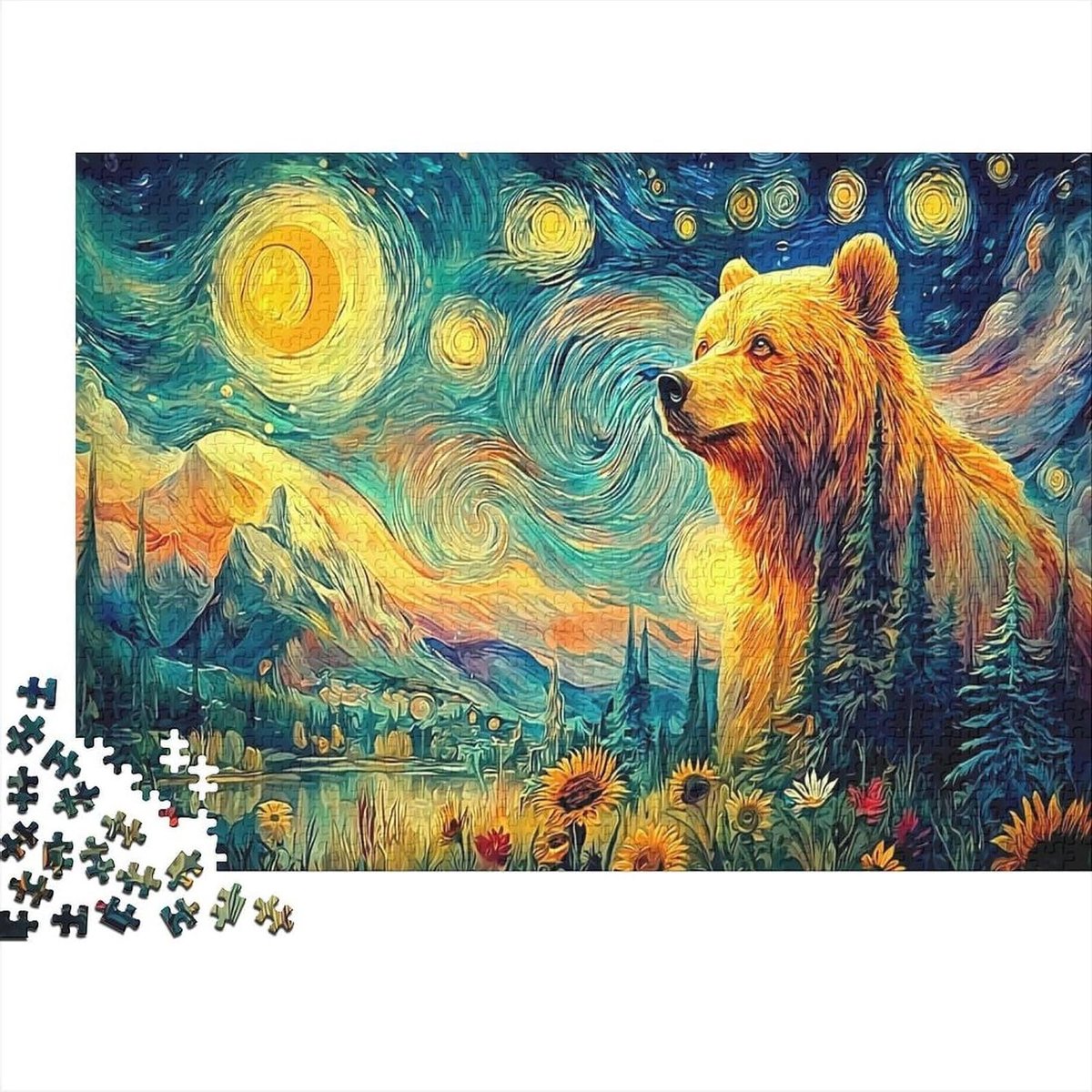 Puzzel 1000 Stukjes - Landschap Puzzel - Ontspanning Thuis - Gerecycled Materiaal - 52 x 38 cm - Stijl 1