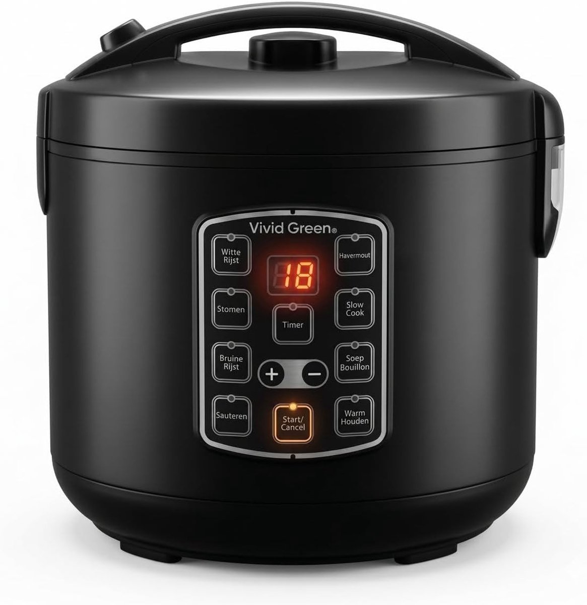 Rijstkoker met Stomer - Zwart - 1.8L - RVS Multicooker met Timer - Voor Gezinnen