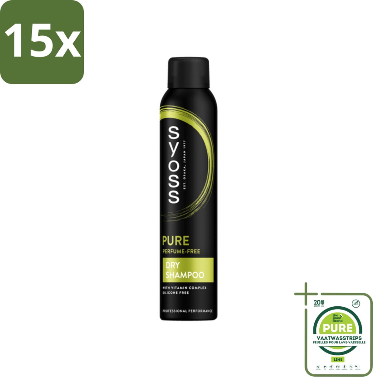 15 x SYOSS - Pure Fresh Droogshampoo - Shampoo - Langdurige Styling - 200ml - Grootverpakking - Droogshampoo - Fris Haar - Haarverzorging - Sjoss - Droogshampoo Zonder Siliconen