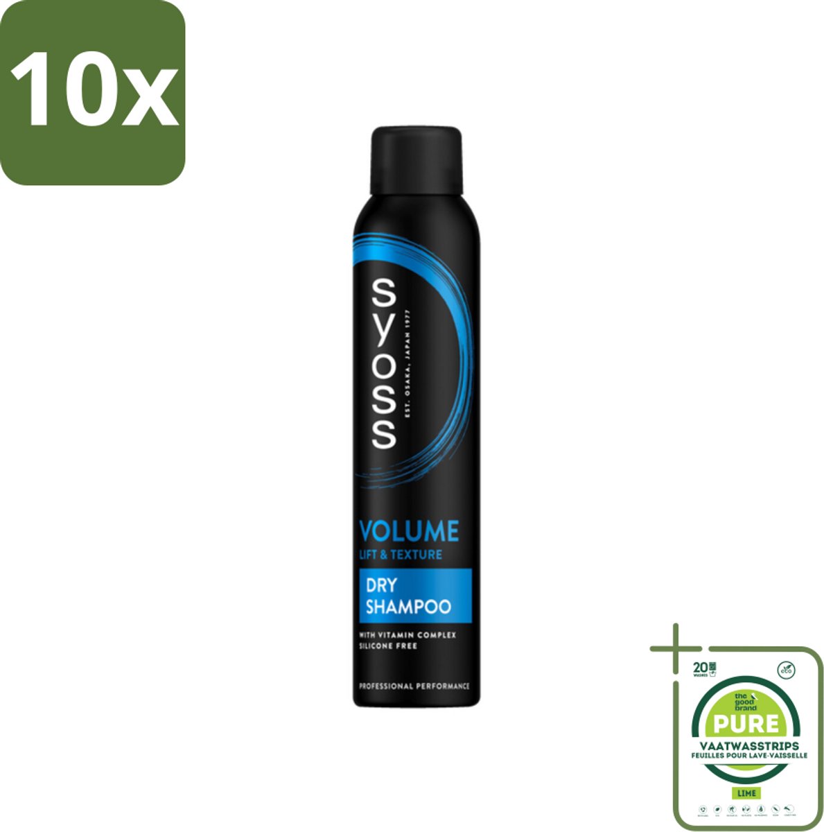 10 x SYOSS - Volume Droogshampoo - Shampoo - Voor Volumeboost - 200ml - Grootverpakking - Droogshampoo - Volume Shampoo - Haarvolume - Fris Haar - Haarverzorging