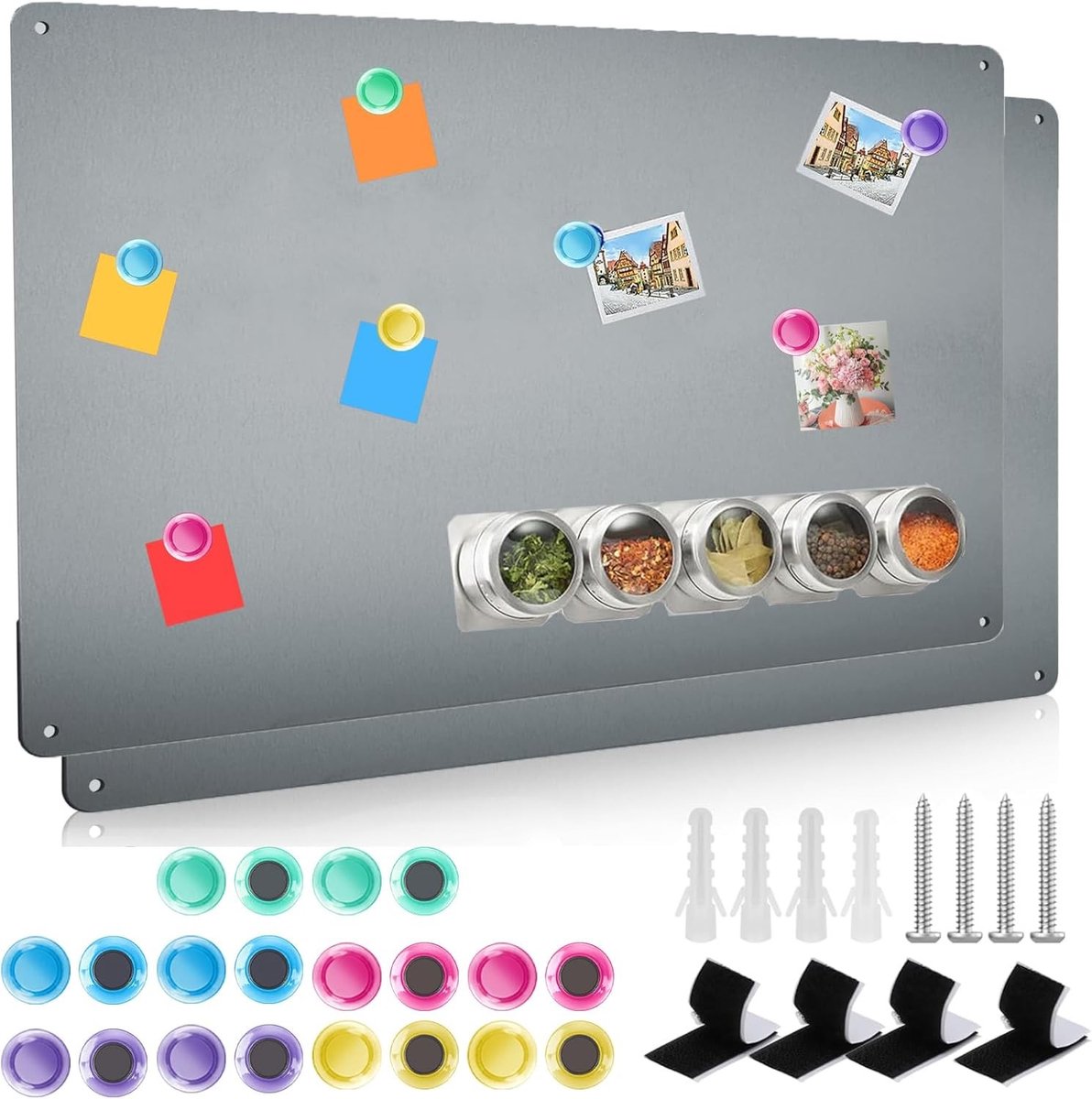 Metalen Magneetbord - Zilver - 43 x 30 cm - Ultradun Magnetisch Prikbord - Voor Kantoor en Keuken