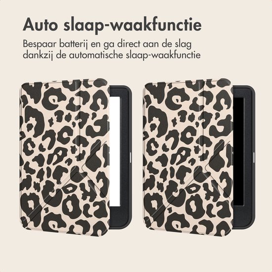 iMoshion Ereader Cover / Hoesje Geschikt voor Kobo Clara BW / Kobo Clara Colour - iMoshion Design Origami Bookcase - / Leopard van iMoshion — afbeelding 3