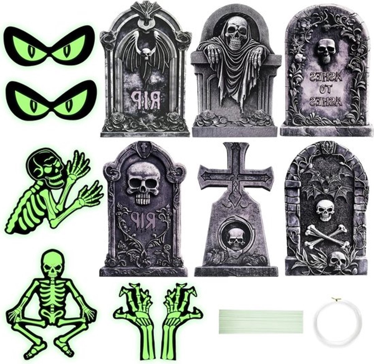 12 Stuks Halloween Grafsteen Tuinbord - Decoratie voor Tuin en Feest, Grappige Grafstenen