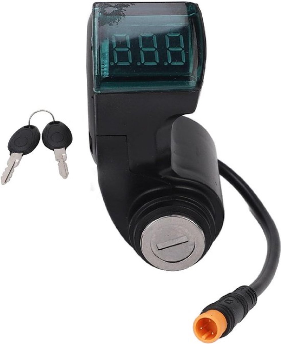 3-Pins Stuurhendel Schakelaar Slot voor Elektrische Scooter, Vervangingsonderdeel met Digitale Weergave en 2 Sleutels, Geschikt voor E-Bikes en Accessoires voor M5 Modificatie