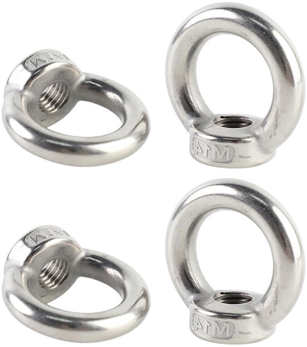 Set van 4 RVS M14 O-ringmoeren voor Hefaccessoires, Ophangen van Bloempotten en Decoratieve Planken