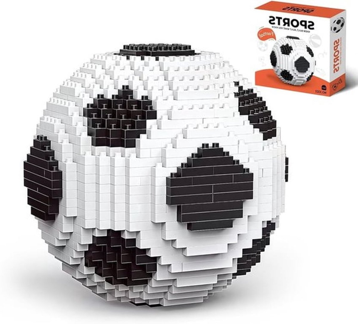 Creatieve Micro Clamp Bouwstenen Set van 800 Stukken, Realistisch Voetbalpuzzel voor Jongens en Volwassenen, Perfect Cadeau voor Voetbalfans en Hobbyisten (9.5 cm)