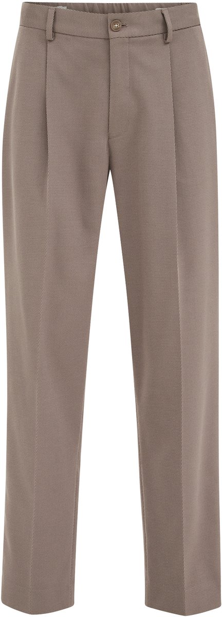 WE Fashion Heren loose fit pantalon met bandplooi en structuur