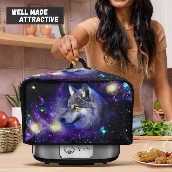 Slowcooker Overtrek - Apparaat Hoes - Keuken Organisatie - Met Opbergvakken - 43x27x25 cm - Galaxy Wolf — afbeelding 4