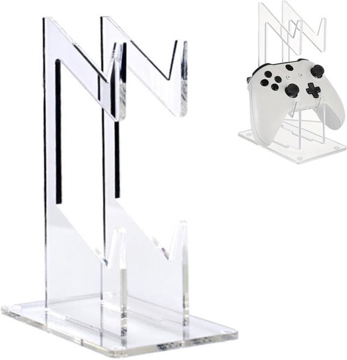 Hoogwaardige Headset en Gaming Controller Houder, 2-niveau Acryl Stand voor Bureaugebruik, Perfect voor Organisatie en Bescherming