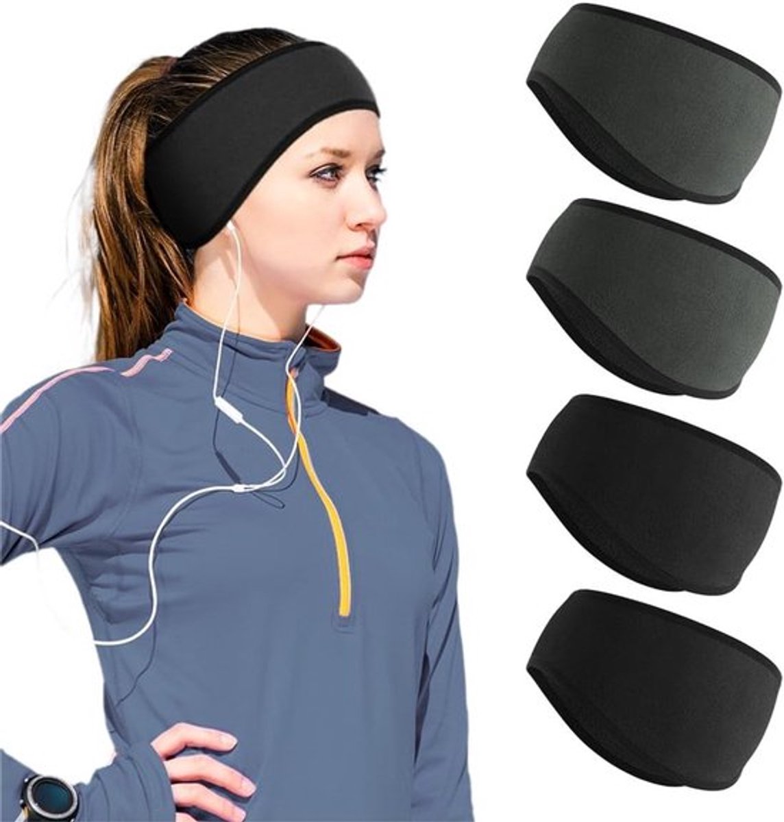 Sportieve hoofdband voor winterse activiteiten, geschikt voor yoga, fietsen en hardlopen, biedt comfort en bescherming voor de oren.