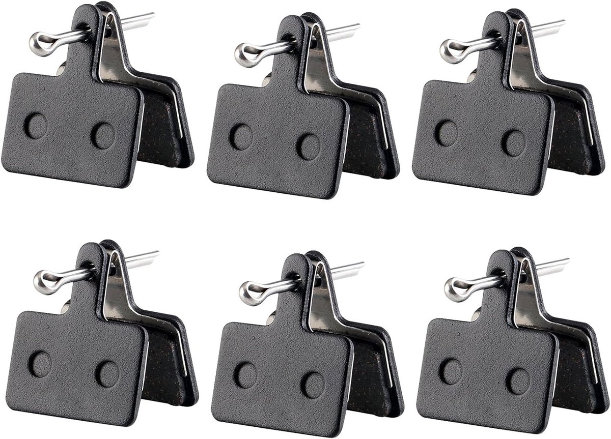SnelShoppen - 6 Stuks Fietsremblokken Semi-Metaal voor Shimano | Schijfremblokken voor B01S B03S B05S MT500 M575 MT200, Geschikt voor MTB
