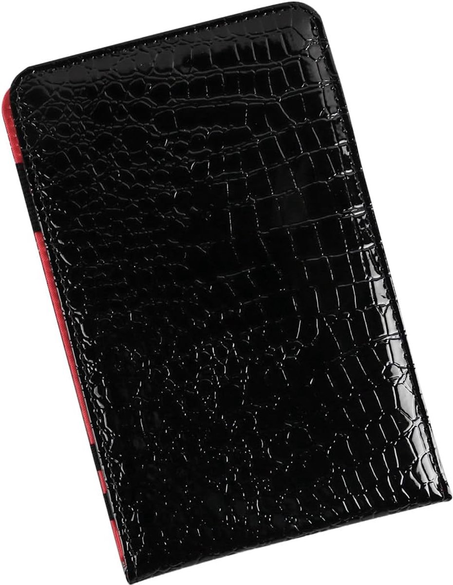 SnelShoppen - Golf Scorecard PU Leer Krokodillenpatroon Golf Scoreboek met 5 Elastische Bandjes Scorekaart Houder voor Golf Toernooien en Oefening Zwa