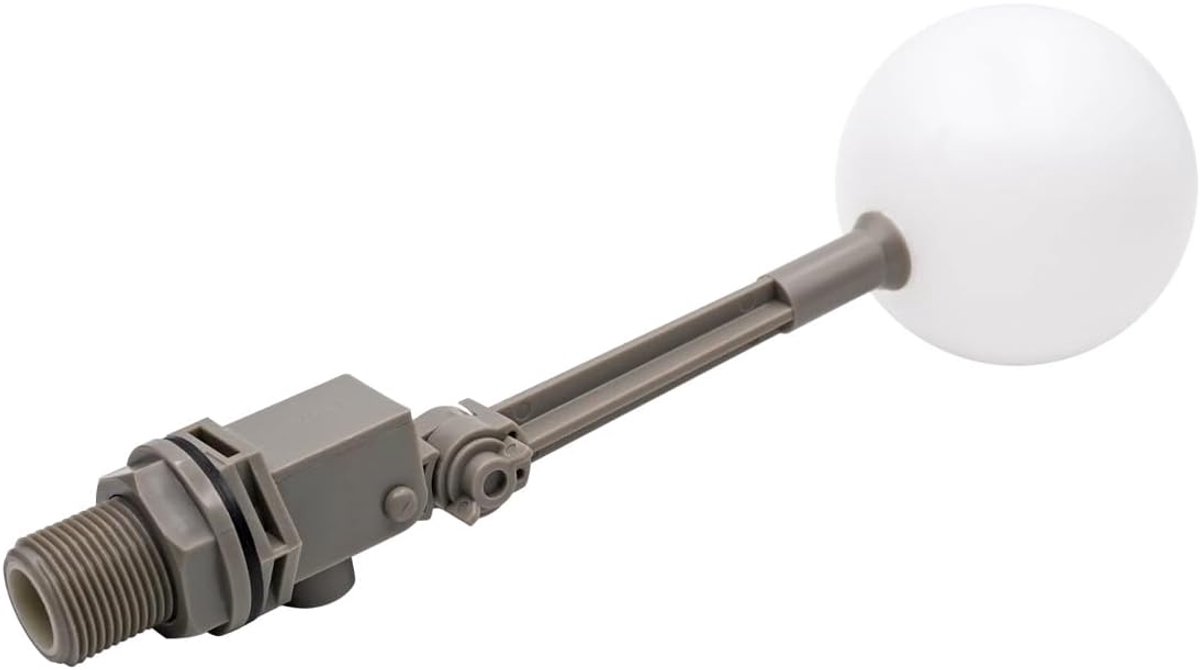 SnelShoppen - Waterdichte drijvende afsluiter met verstelbare arm, grijs, voor 3/4 inch tuinslang, ideaal voor tuin, zwembad, en watervoorziening