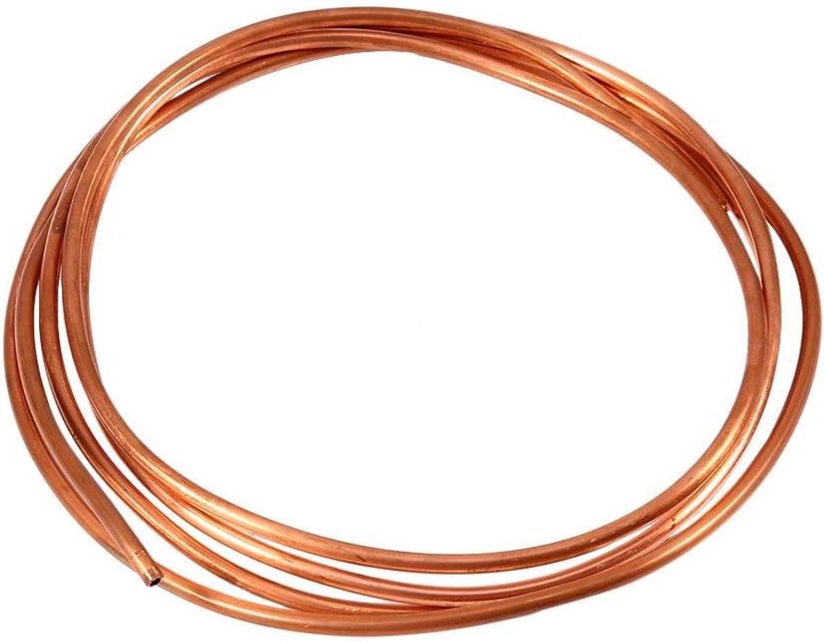 SnelShoppen - 2m Koperen Buis Soft 4mm Buitendiameter 3mm Binnendiameter voor Koeling en Sanitair Toepassingen