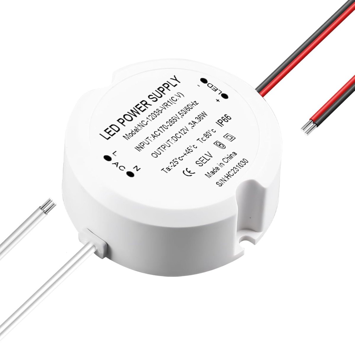 LED Transformer 12V 36W 3A: Mini Power Supply, 230V to 12V, Small Waterproof IP67 Power Supply With Constant Voltage - ShopVlot