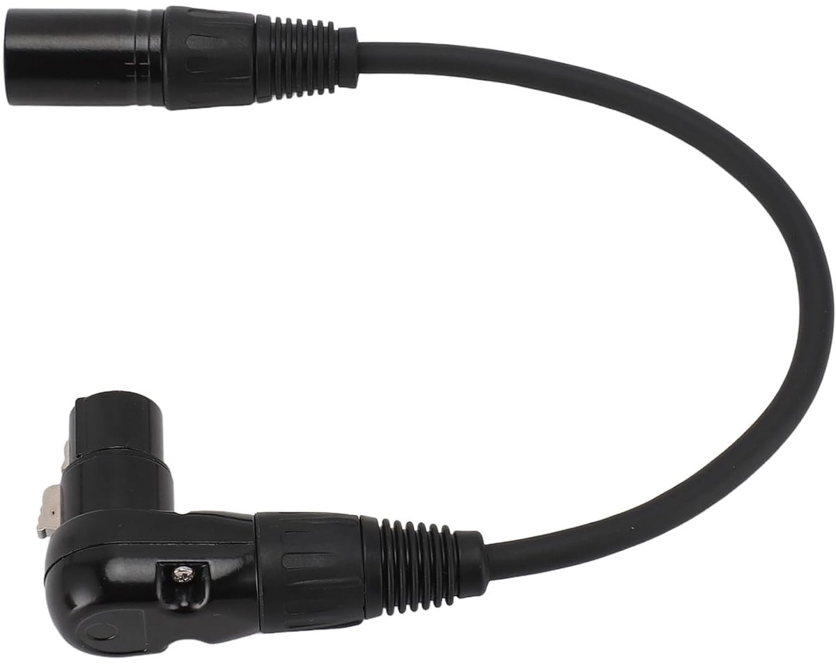 XLR microfoon verlengkabel 30cm - 90° hoek - metalen connector - sterke anti-interferentie - ShopVlot