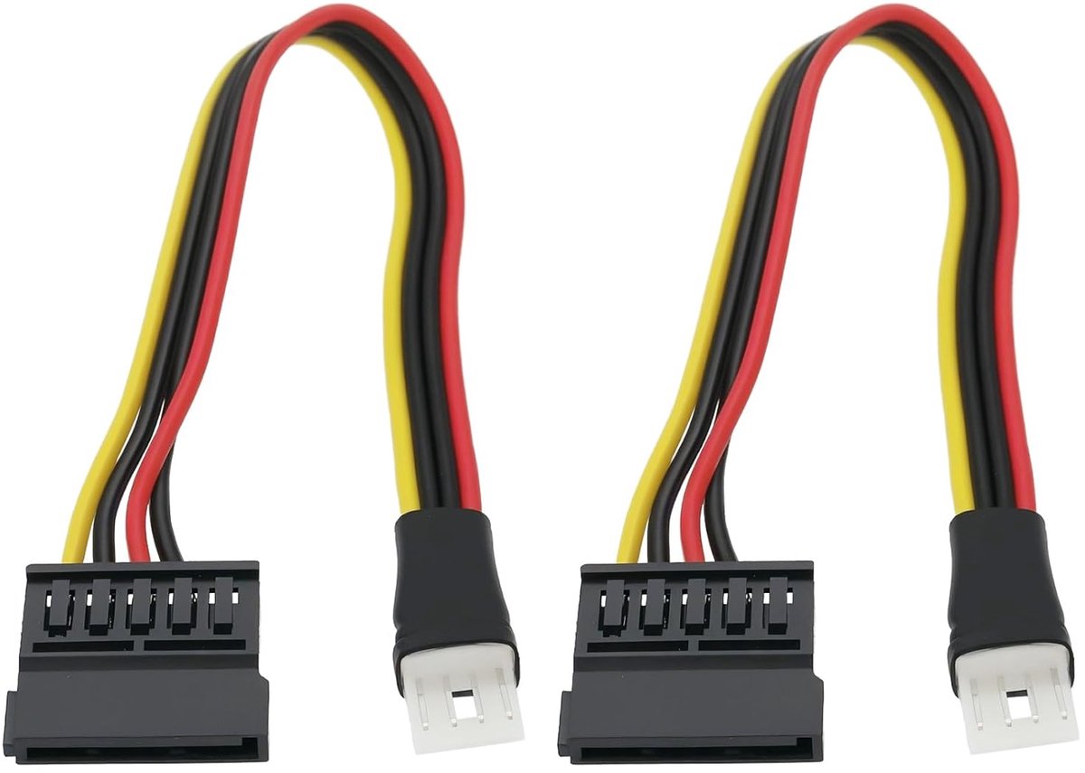 Adapter Converter Cord voor Voeding - 2 stuks - Floppy Mannelijk naar Sata Vrouwelijk - Compatibel met Floppy Drives - 22cm