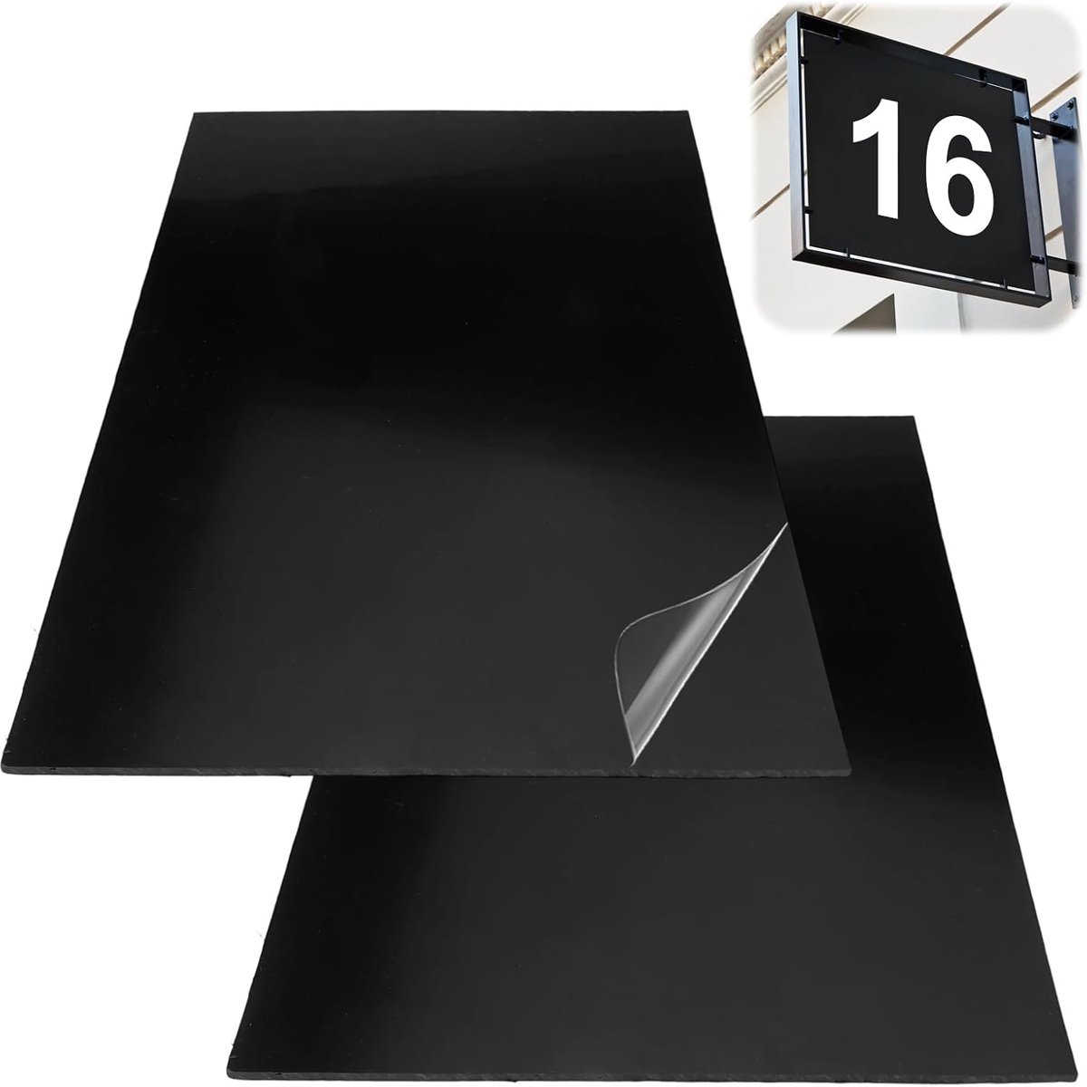 SnelShoppen - 2 Stuks 30 x 20cm Zwarte Plastic Platen, 3mm Dikke ABS Acryl Platen, Hoge Hardheid, Antistatische Zwarte Acryl Platen voor Modellen, Amb