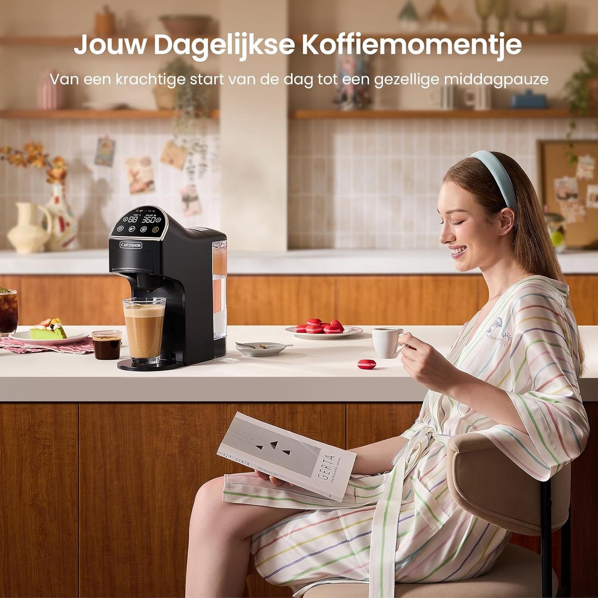 5-in-1 Koffiemachine voor Nespresso Original, Dolce Gusto, Lavazza A Modo Mio, ESE 44mm Pads & Gemalen Koffie, LED Touchscreen, Auto-Aanpassing, 20 Bar, Compact voor Thuis en Kantoor thumbnail 4