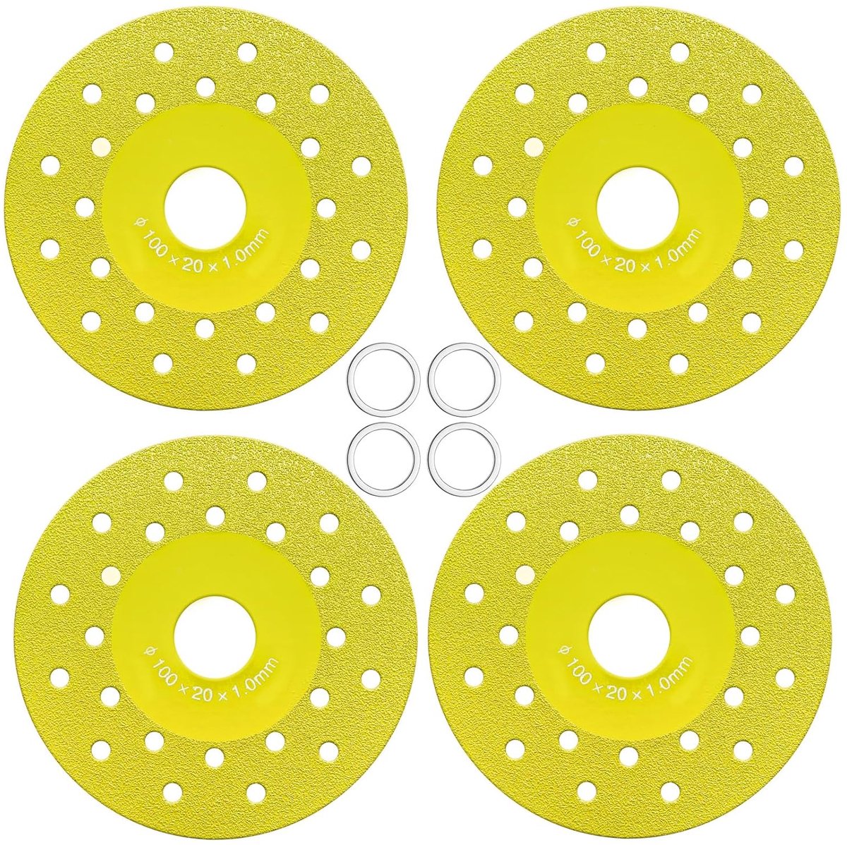 SnelShoppen - 4 Stuks Diamant Bevel Zaagbladen Voor Rock Slab Grinding Disk - Hoogwaardige Diamanten, Goudkleurig, Duurzaam en Herbruikbaar