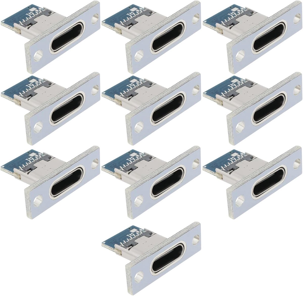 SnelShoppen - 10 Stuks 6-Pin 5A Type-C Paneel Mount Break Out Boards USB-C Paneel Adapter voor Computerbehuizingen, Voertuigmontage, Industrieel Gebru