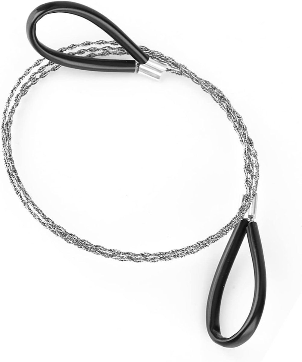 SnelShoppen - 1 stuk RVS Draadzaag voor PVC Slang, Pijp, Buis, Universeel Gereedschap Kabelzaag 75 cm Met Getande Zaag en Twee Handgrepen Voor Hout, K