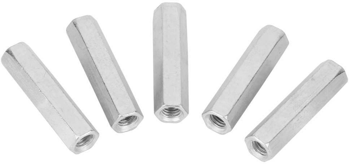 SnelShoppen - Hex Moeren Set 5 Stuks M8 * 50 Lange Moer met Spacer voor Thuis, Kantoor, Communicatieapparatuur, Scheepsassemblage - Roestvrij Staal