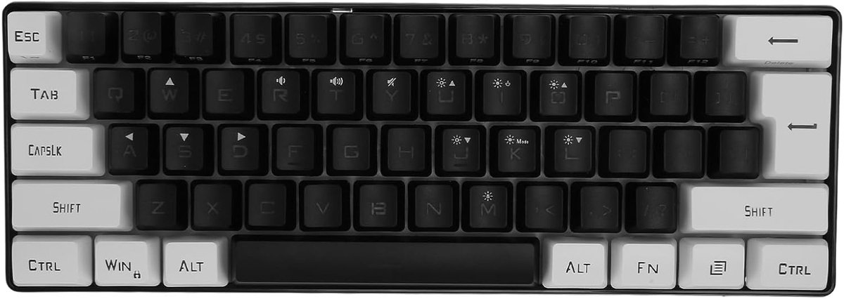 SnelShoppen - Mini RGB Toetsenbord 61 Toetsen, Compact Mechanisch Gaming Toetsenbord met RGB Achtergrondverlichting voor PC, Gamer, Typer en Reizen