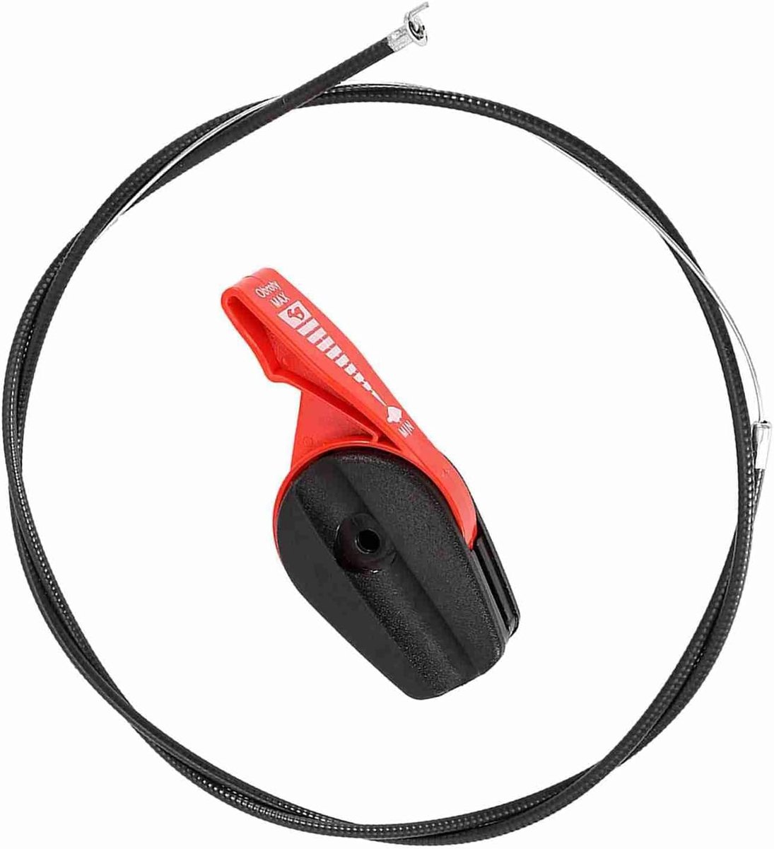 SnelShoppen - Universele 65 Inch Gaslever Set voor Benzine Grasmaaiers, Rood met 165 cm Throttle Kabel, Makkelijk te Installeren, Duurzaam Materiaal