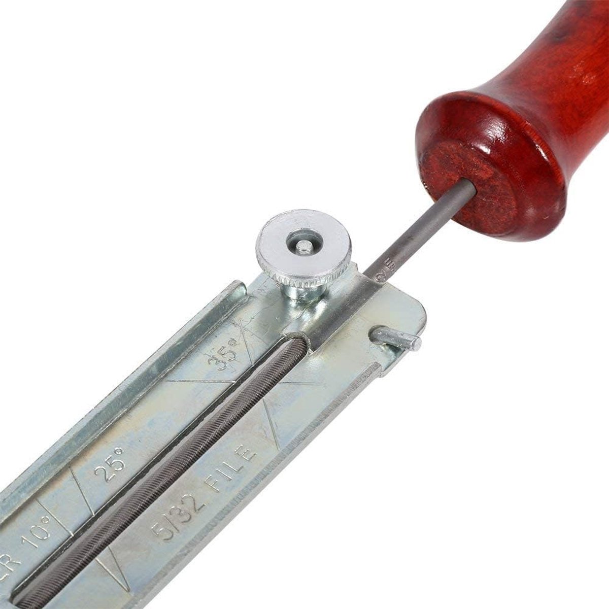 SnelShoppen - Chainsaw Sharpener Set voor Kettingzagen, 4mm/4.8mm/5.5mm, Houten Handvat, Carbon Staal, Met Handleiding voor Onderhoud en Reparatie