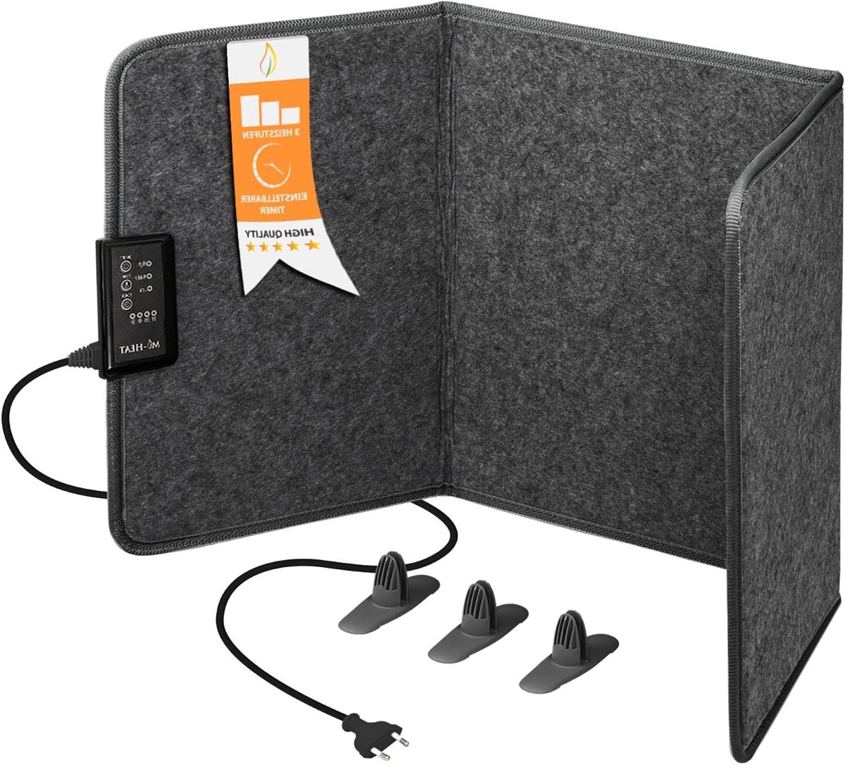 Tafelverwarming - Bureauverwarming - Comfortabel Zitten - Opvouwbaar Infraroodpaneel - 51 x 100 cm - Grijs