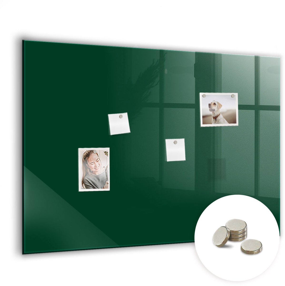 Coloray Glazen Magneetbord - Magnetisch Bord Kleur: donker marineblauw - 100x70 cm - Groente Magneetbord - Magnetic Board - Magneetbord Design